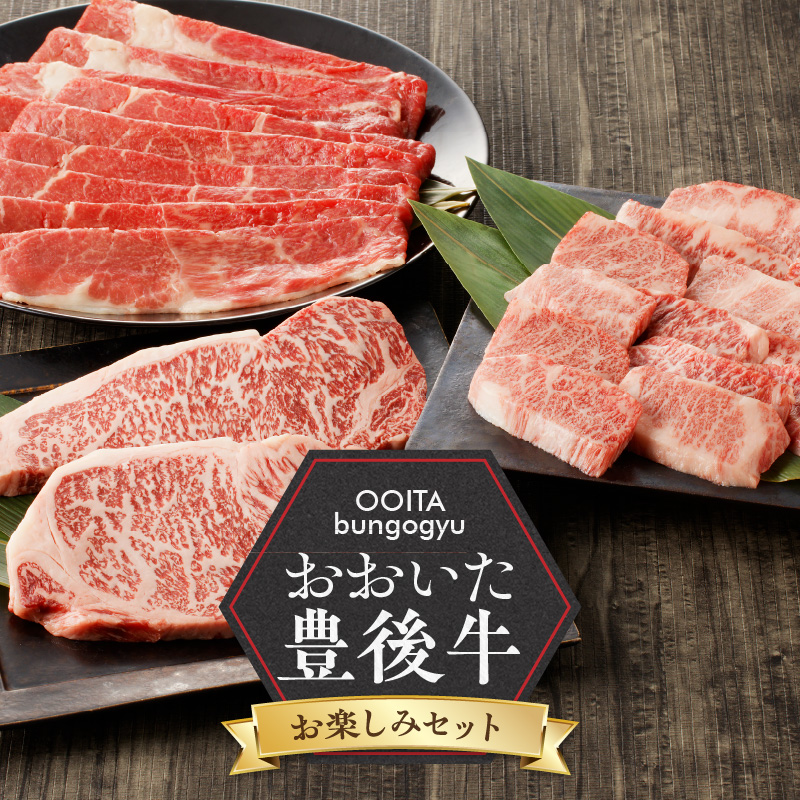 【豊後牛／お楽しみセット】 カルビ焼肉用 ＆ 赤身すき焼き用 & 霜降りサーロインステーキ_2186R