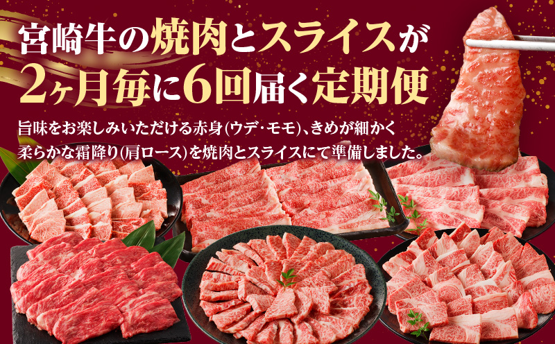 宮崎牛定期便6回（焼肉・すきしゃぶ）_M332-T001