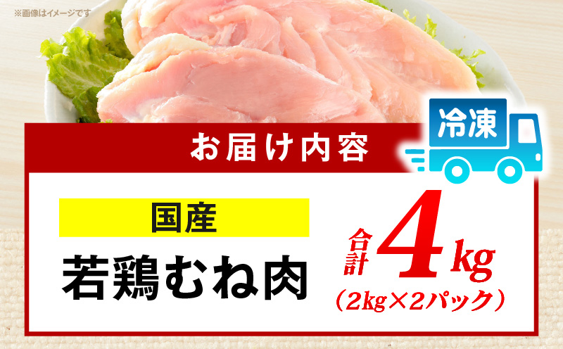 国産若どりむね肉4kg_M333-001