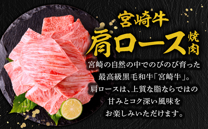 【期間限定】宮崎牛肩ロース焼肉400g×2 宮崎県産黒毛和牛小間切れ100g×2 合計1kg_M132-020-01-UP