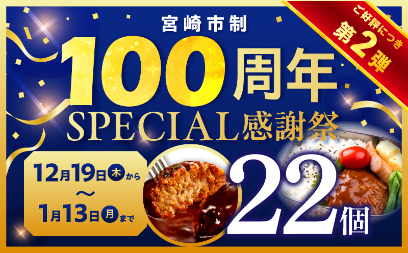 【市制100周年特別規格・期間限定】デミグラスハンバーグ22個_M132-081-UP