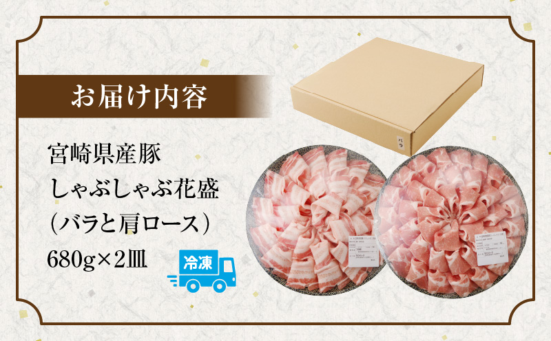 宮崎県産豚 花盛しゃぶしゃぶ 2皿（バラと肩ロース）_M241-016_05