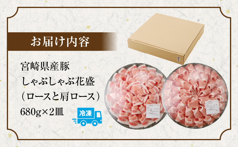 宮崎県産豚 花盛しゃぶしゃぶ 2皿（ロースと肩ロース）_M241-016_06