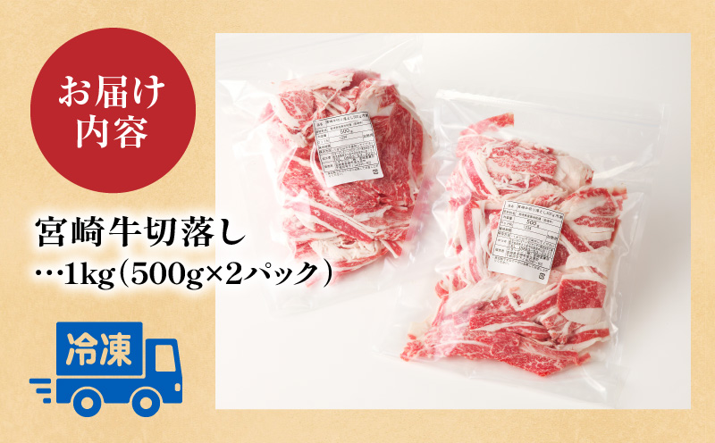 宮崎牛切落し1kg（500g×2パック）_M318-003