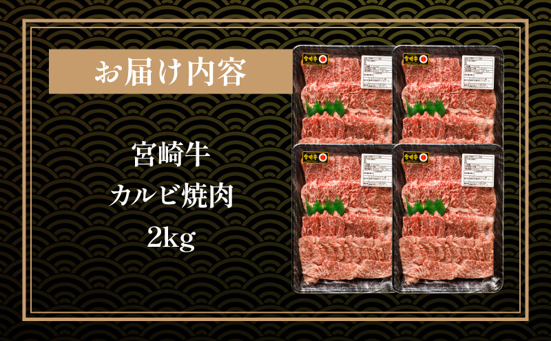 宮崎牛 カルビ焼肉 (500g×4) 合計2kg_M243-011