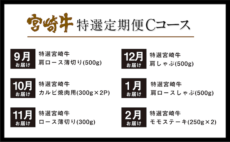 《期間・数量限定》 特選! 宮崎牛 定期便 Cコース 《2024年3月から毎月お届け!》 全12回_M153-T019