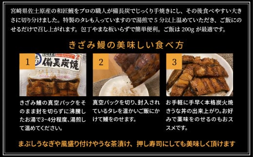 宮崎市佐土原産 備長炭手焼き 和匠うな丼の素10袋入り(計1kg) 山椒付き_M080-002_01