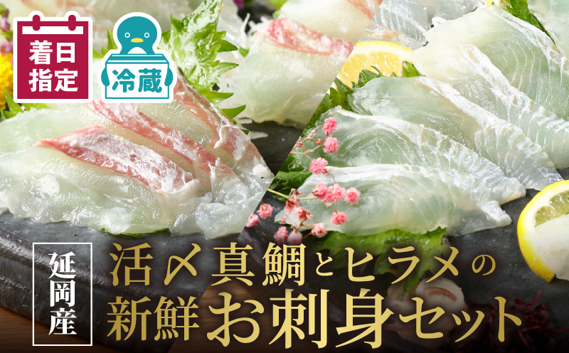 豪華白身の饗宴！延岡産活〆真鯛とヒラメの新鮮お刺身セット　N019-ZB809   請関水産