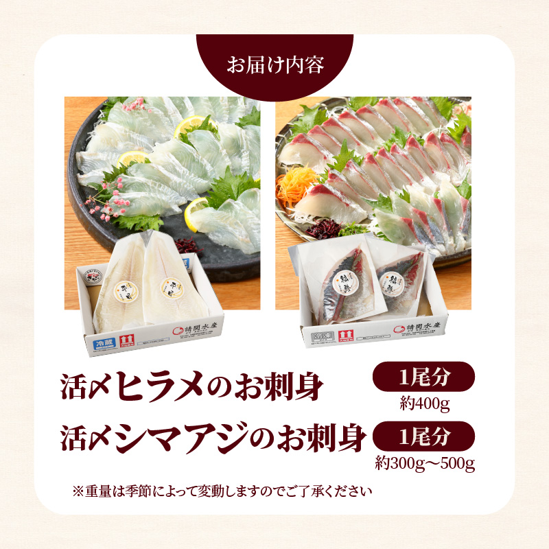 延岡産活〆真鯛とシマアジの豪華お刺身セット　N019-ZC804　請関水産