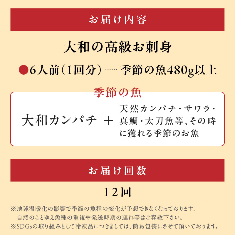 【12ヶ月定期便】大和の高級お刺身6人前 N072-YG0146_2