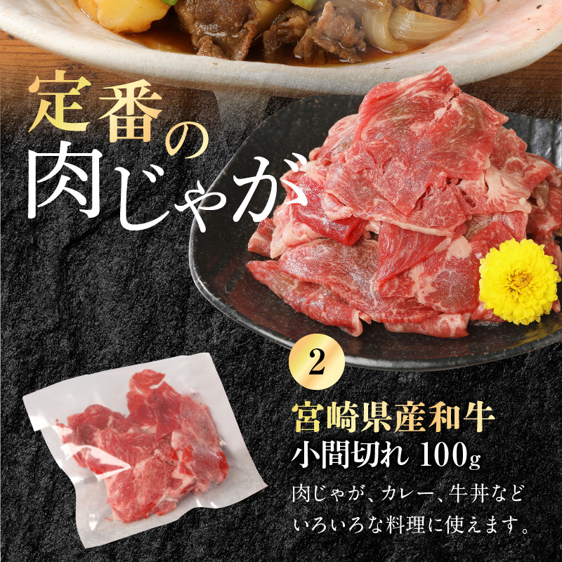 宮崎牛 モモ 焼肉用 400g 宮崎県産和牛小間切れ 100g 計500g　N0147‐A3321