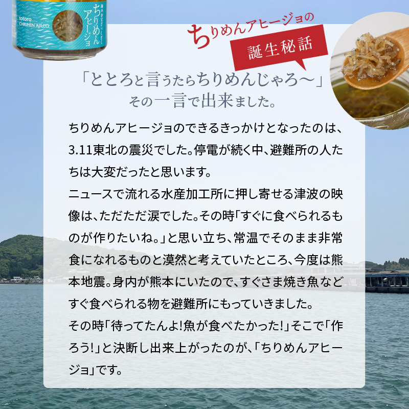 日本ギフト大賞最高賞受賞！ちりめんアヒージョとご飯のお供セット！ N016-A470