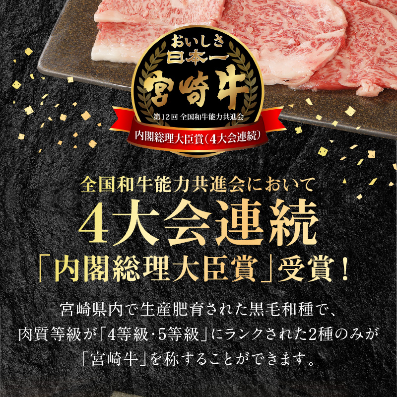 宮崎牛 肩ローススライス 300g モモスライス 400g バラスライス 400g 計1.1kg　N0147‐B815