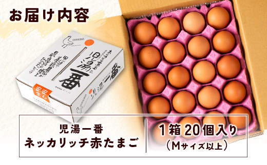 ＜児湯養鶏自慢の卵 ＞ネッカリッチ赤たまご「児湯一番」20個 1箱【A14】