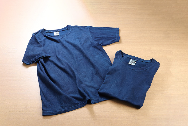 ＜じゅうじ染め・藍染めTシャツ＞ K17_0004
