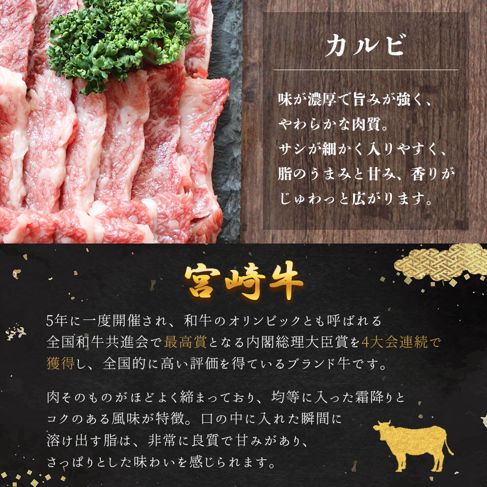 牛肉 焼肉 宮崎牛 カルビ焼肉 500g [レグセントジョイラー 宮崎県 美郷町 31bb0015] 肉 黒毛和牛 カルビ 焼き肉 冷凍 BBQ バーベキュー A4 A5 にく 牛