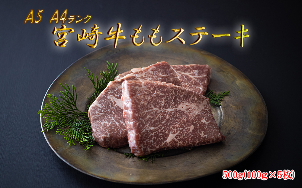 宮崎牛 A5 ももステーキ 500g 100g 5枚 ふるさとパレット 東急グループのふるさと納税