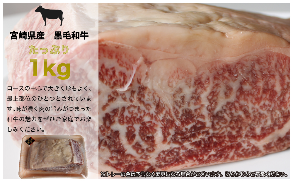 宮崎県産黒毛和牛サーロインブロック1kg