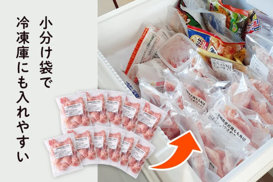 若鶏 もも 切身 小分け 250g×12袋セット 合計3kg [九州児湯フーズ 宮崎県 美郷町 31aj0037] 肉 鶏肉 宮崎県産 便利 大人気 鶏 パラパラ IQF 鶏もも 冷凍 国産 もも肉 カット済