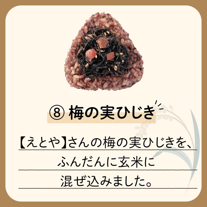 9種から選べる！　冷凍玄米おむすび　5個入り　(8)梅の実ひじき　K182-005_08