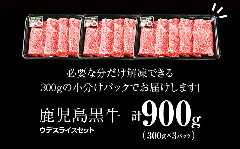 （D-3501）鹿児島黒牛ウデスライスセット　計900g　K127-009