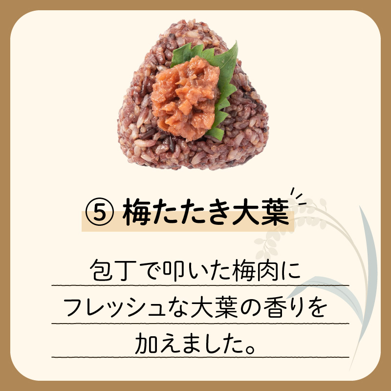 9種から選べる！　冷凍玄米おむすび　5個入り　(5)梅たたき大葉　K182-005_05