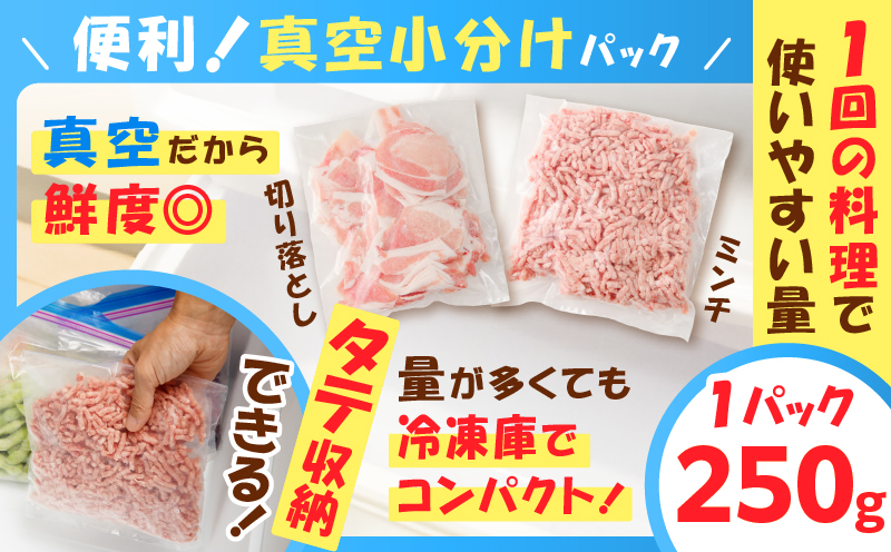 鹿児島県産 黒豚切り落としミンチセット 1.5kg　K025-014_03