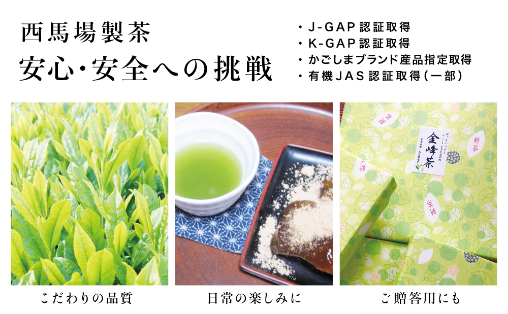 【鹿児島茶】自園自製 「金峰山 白銀」粉末緑茶＆ティーバッグセット 贈答用 ギフト 贈答 鹿児島県産 かごしま お茶 日本茶 緑茶 茶葉 南さつま市 西馬場製茶