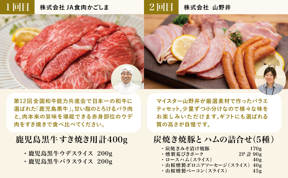 【お試し版】オールスター厳選お肉定期便（全5回） 牛肉 豚肉 すき焼き しゃぶしゃぶ 赤身 焼肉 冷凍 定期便 鹿児島 南さつま市