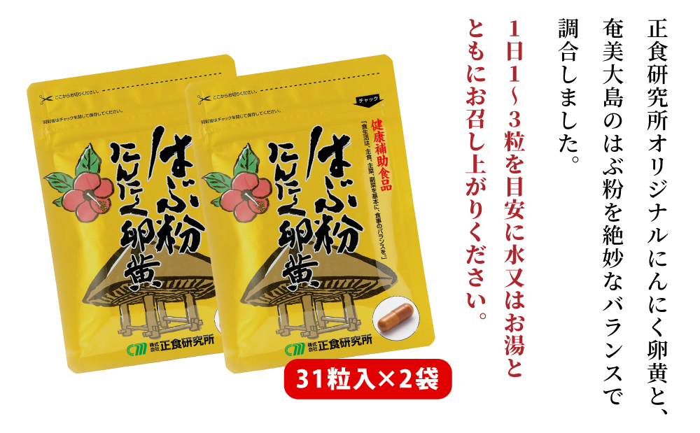 【健康補助食品】はぶ粉にんにく卵黄 （31粒入り×2袋）