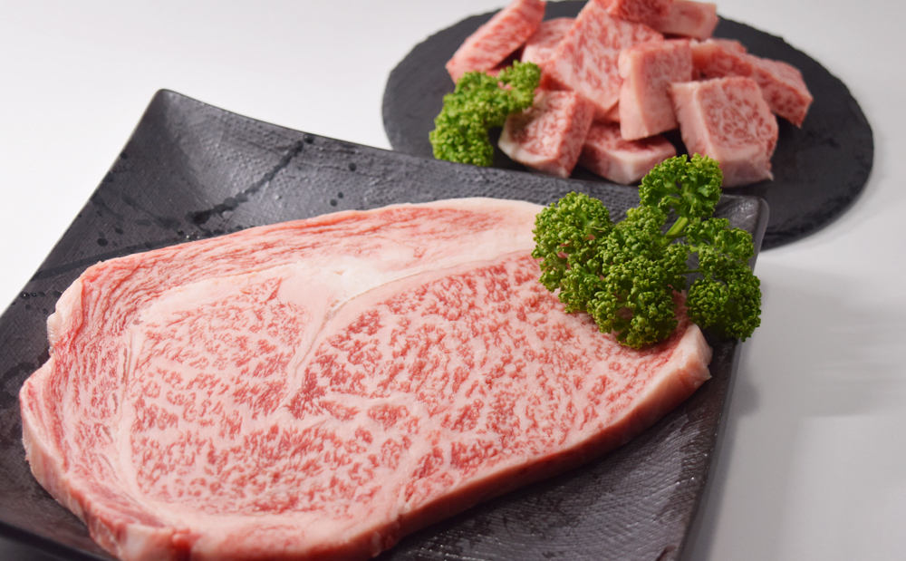 【和牛日本一】鹿児島黒牛 リブロースステーキ&焼肉用（計500g）