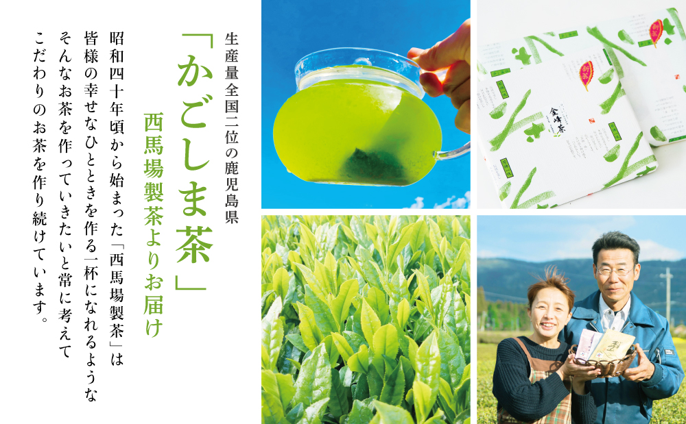 【西馬場製茶】かごしま茶「金峰山・黄金」3本セット（100g×3） 上煎茶 自園自製 ギフト 贈答 鹿児島県産 かごしま お茶 日本茶 緑茶 茶葉 南さつま市