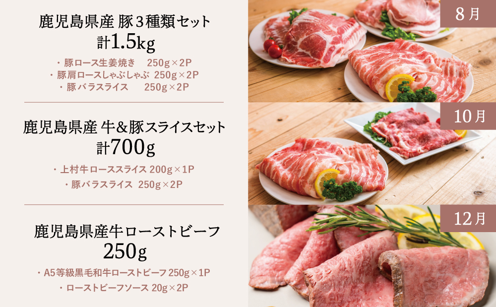 【定期便 全6回】情熱牧場 鹿児島県産お肉の定期便 トライアルコース お肉 ステーキ すき焼き しゃぶしゃぶ A5等級 黒毛和牛 牛肉 豚肉 焼肉 定期便 冷凍 カミチク 南さつま市