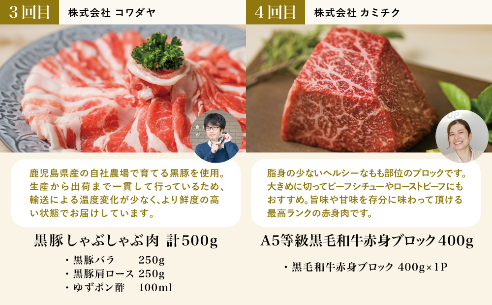 【お試し版】オールスター厳選お肉定期便（全5回） 牛肉 豚肉 すき焼き しゃぶしゃぶ 赤身 焼肉 冷凍 定期便 鹿児島 南さつま市