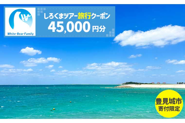 【豊見城市】しろくまツアーで利用可能なWEB旅行クーポン(45,000円分)｜旅行 観光 ツアー トラベル 宿泊 ホテル 沖縄 沖縄旅行 海 おきなわ 豊見城市 人気 送料無料(CV008)