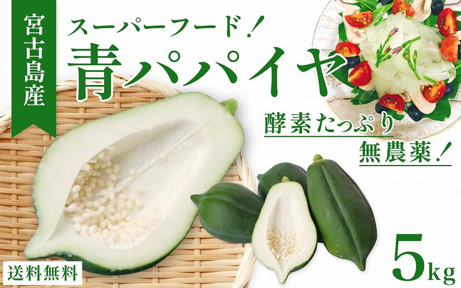 とれたて島野菜！沖縄産青パパイヤおまかせ2kg以上！サラダや炒め物にも！