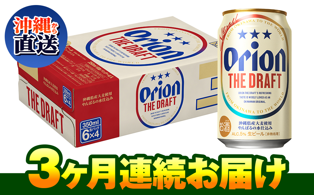 オリオンビール　ザ・ドラフト（350ml×24缶）　3ヶ月連続お届け